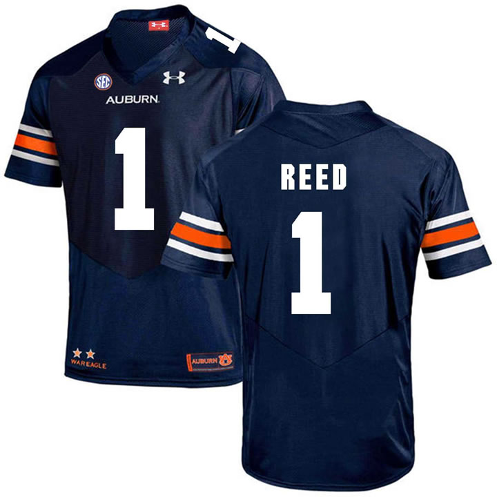 Auburn Tigers #1 Trovon Reed Navy College Football Jersey DingZhi